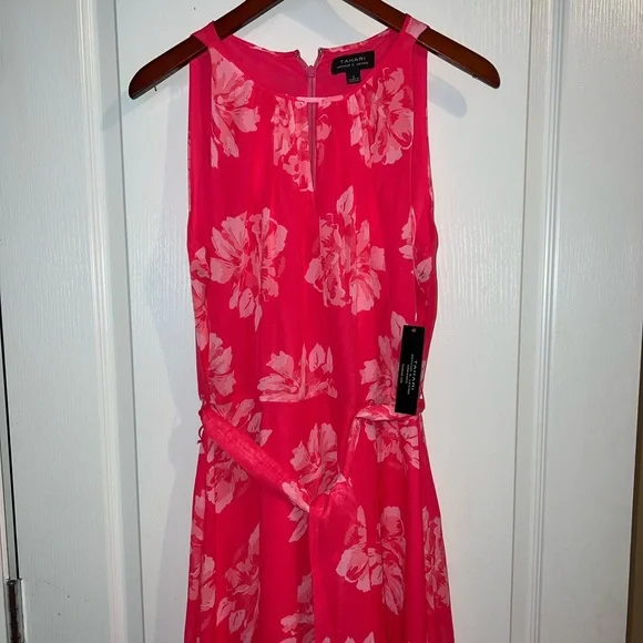 Tahari ASL | Dresses | Tahari Asl Hot Pink Peony Keyhole Dress Size 8